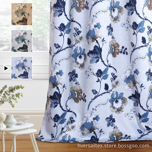 Vintage Floral Blackout Curtains